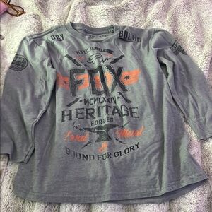Fox Kids Heritage Long Sleeve Shirt - Gray